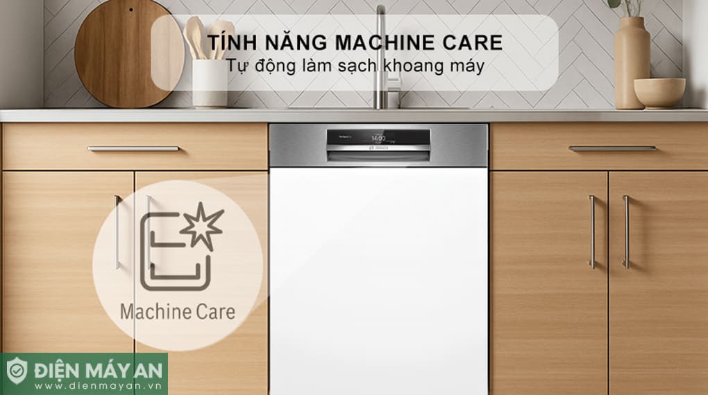 Máy rửa bát bán âm Bosch Serie 8 Sấy Zeolith SMI8ZDS81T